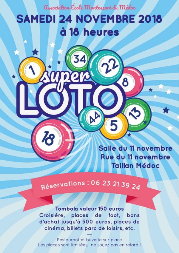 Loto Pour Ecole Montessori Taillan Medoc - Enfant-bordeaux.fr